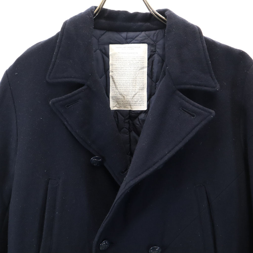UNDERCOVER アンダーカバー 日本製 ウールブレンド ピーコート 2 ネイビー メンズ