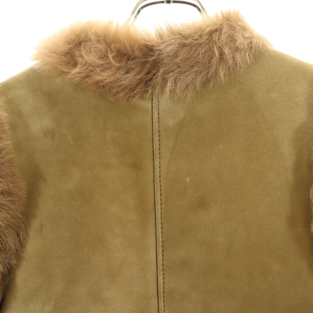 LOEWE ロエベ スペイン製 ムートン ベスト 44 カーキベージュ レディース
