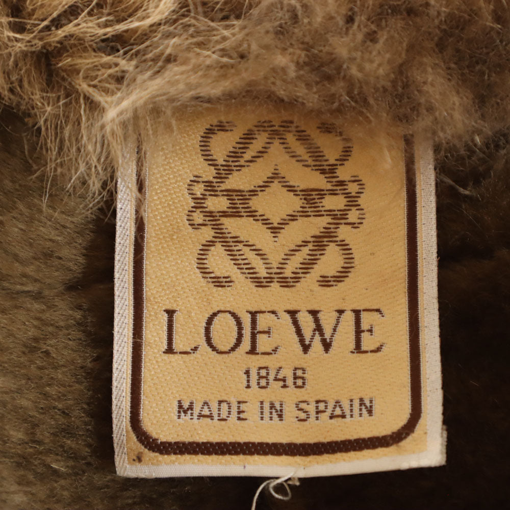 LOEWE ロエベ スペイン製 ムートン ベスト 44 カーキベージュ レディース