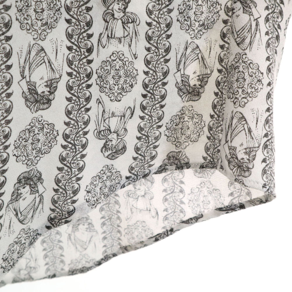 70s 総柄 長袖 シャツ M ホワイト 他 オールド ヴィンテージ メンズ