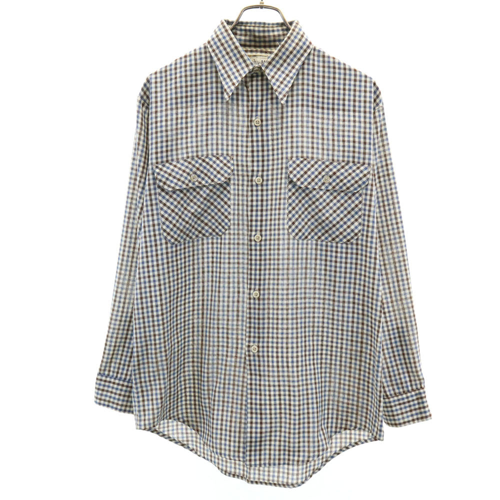 BIG MAC ビッグマック 70s チェック柄 長袖 シャツ M ホワイト 他 JC Penney オールド ヴィンテージ メンズ