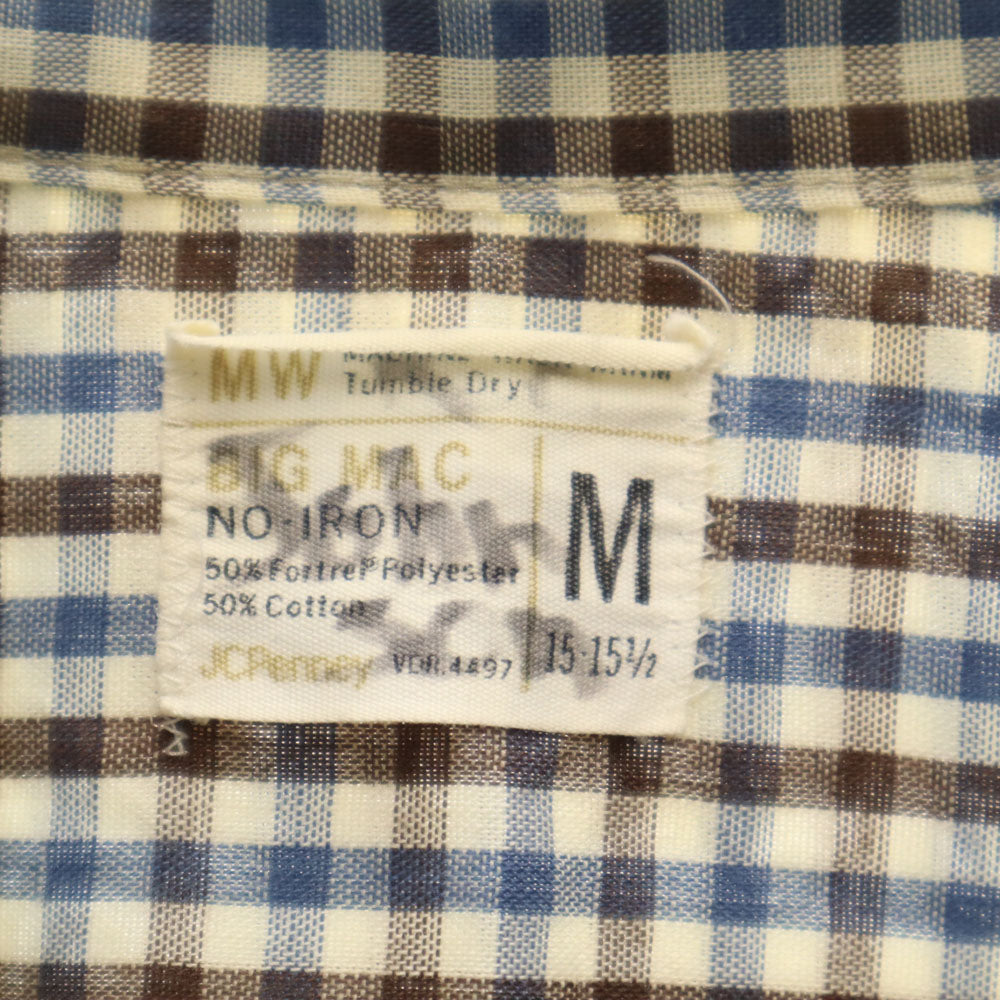 BIG MAC ビッグマック 70s チェック柄 長袖 シャツ M ホワイト 他 JC Penney オールド ヴィンテージ メンズ