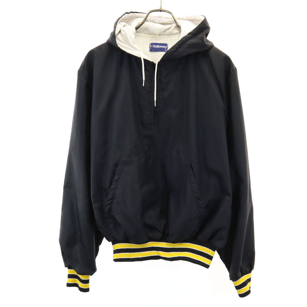 Holloway ホロウェイ 80s USA製 長袖 アノラックパーカー M ブラック プルオーバー オールド ヴィンテージ メンズ