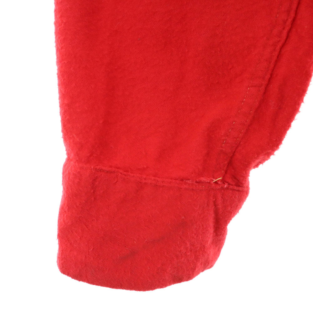 60s レーヨン ボックスシルエット 長袖 ネルシャツ M レッド系 オールド ヴィンテージ メンズ