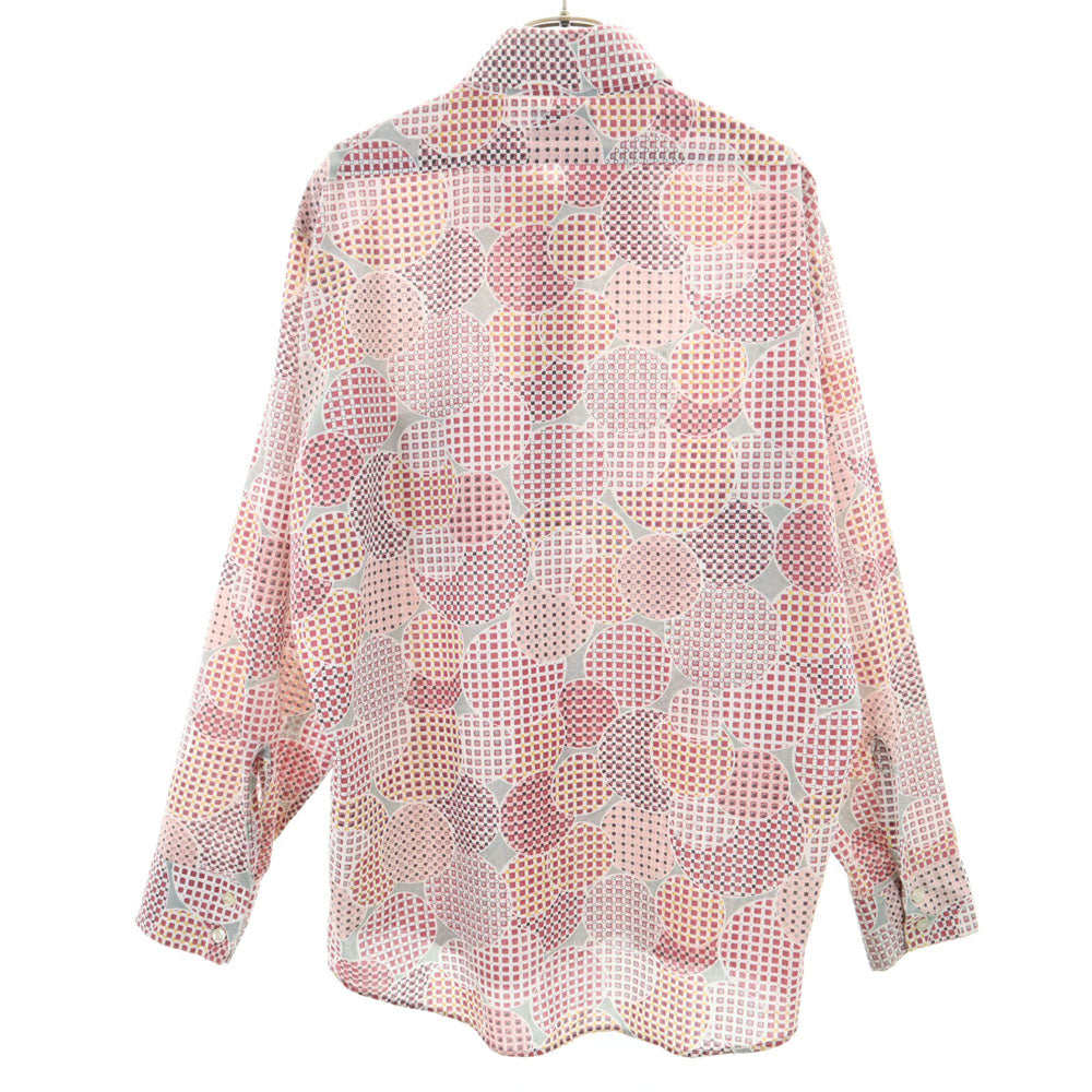 TOWNCRAFT タウンクラフト 70s 総柄 長袖 シャツ L レッド系 J.C.PENNEY オールド ヴィンテージ メンズ