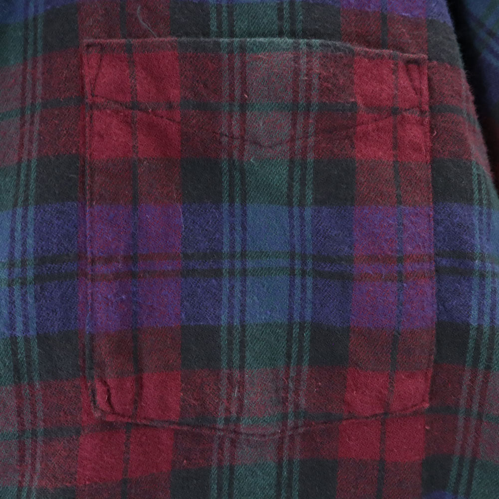 エルエルビーン 70s 80s チェック 長袖 ネルシャツ L レッド系 L.L.Bean アウトドア オールド ヴィンテージ メンズ