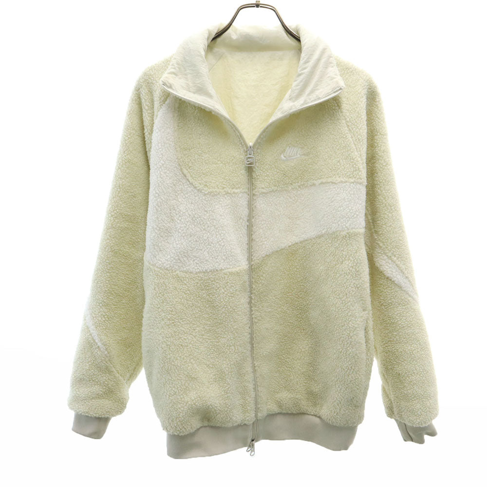 NIKE ナイキ スウッシュロゴ リバーシブル ジャケット S ホワイト ボア メンズ