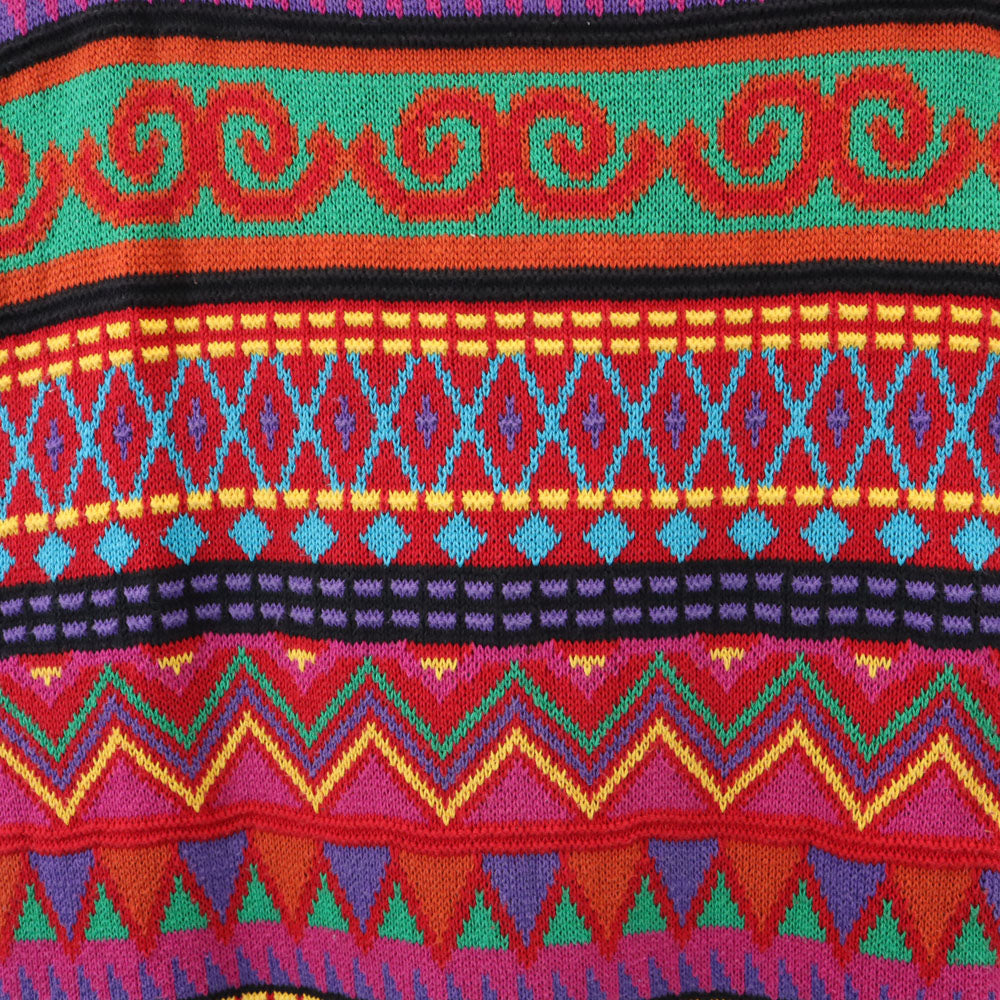 Clifford＆Willis クリフォードアンドウィルス 80s 90s USA製 オールド 総柄 長袖 コットンニット セーター M レッド系 メンズ