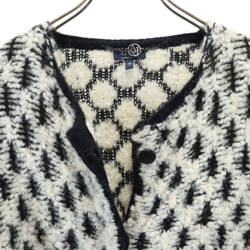 ARMANI JEANS アルマーニジーンズ ウールブレンド 長袖 ニットコート 40 ホワイト系 レディース