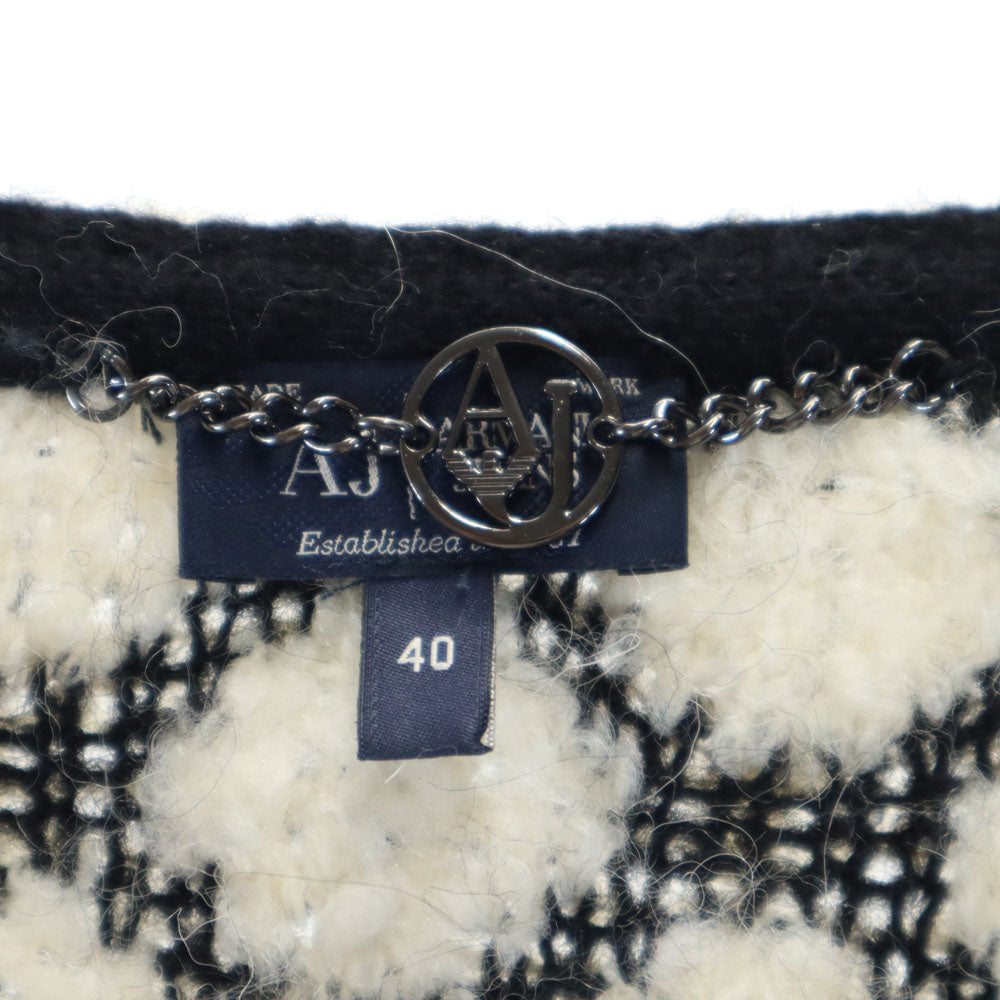 ARMANI JEANS アルマーニジーンズ ウールブレンド 長袖 ニットコート 40 ホワイト系 レディース