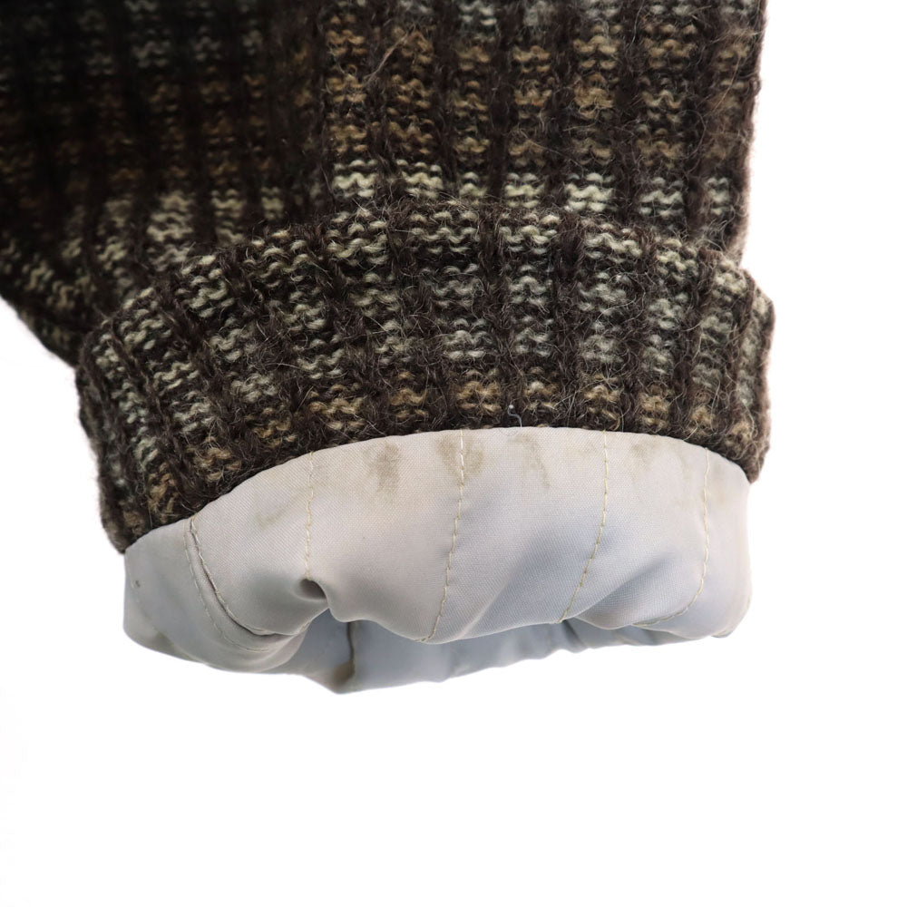 Hilda Ltd 80s アイスランド製 ヴィンテージ 日本規格 ニット テーラードジャケット L ブラウン メンズ