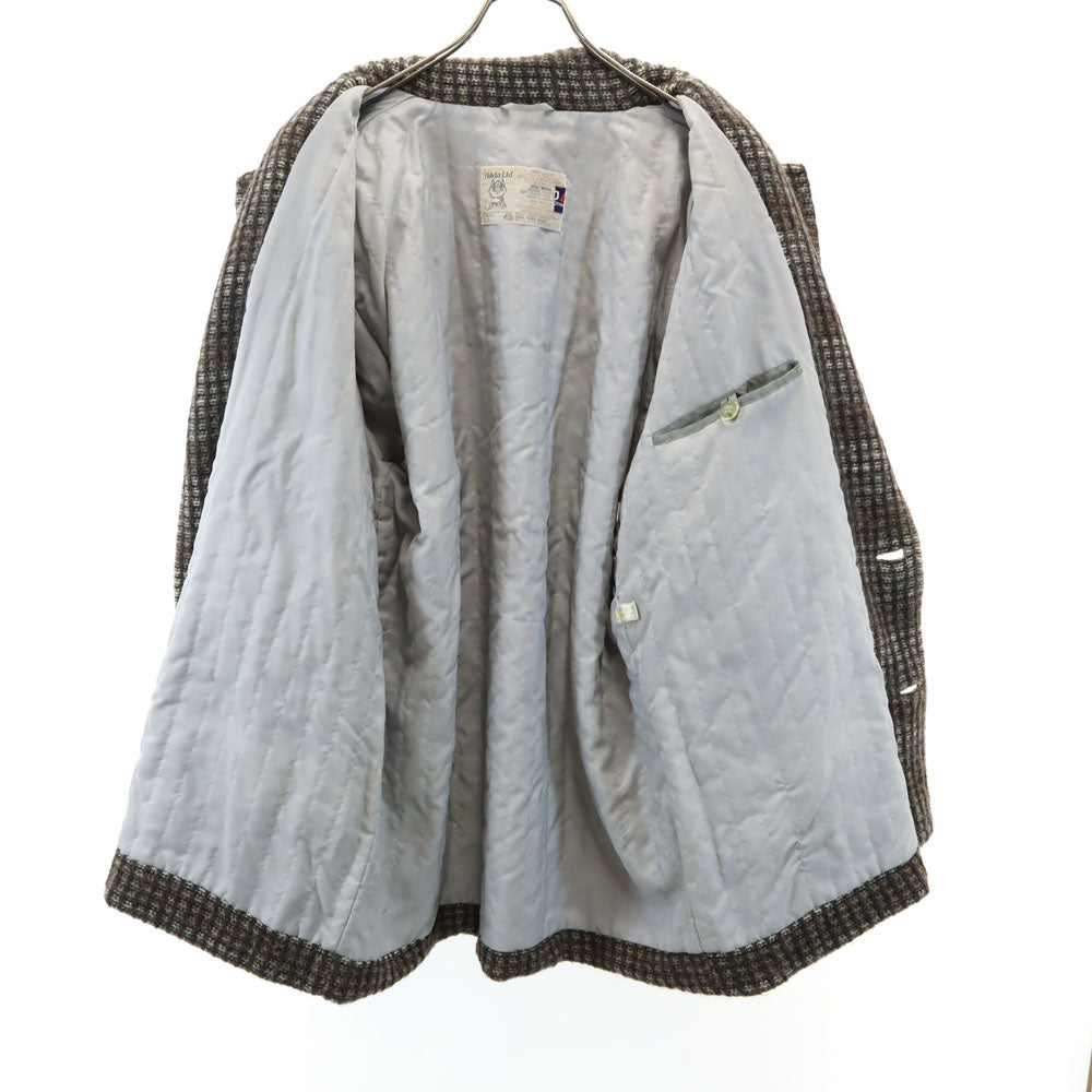 Hilda Ltd 80s アイスランド製 ヴィンテージ 日本規格 ニット テーラードジャケット L ブラウン メンズ