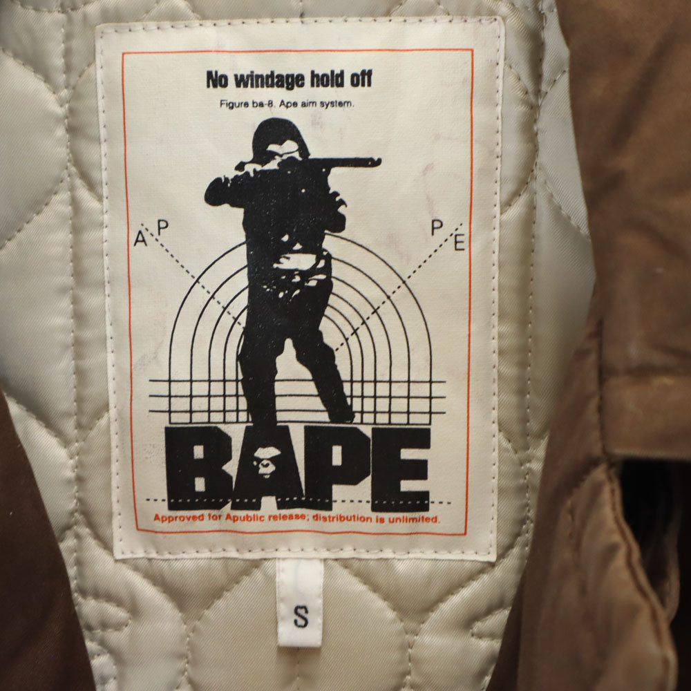 A BATHING APE アベイシングエイプ 日本製 ダッフルコート S ブラウン系 裏キルティング メンズ