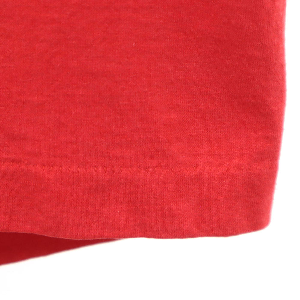 ベスト 90s USA製 オールド 長袖 袖プリント シングルステッチ Tシャツ XL 赤 フルーツオブザルーム ロンT メンズ