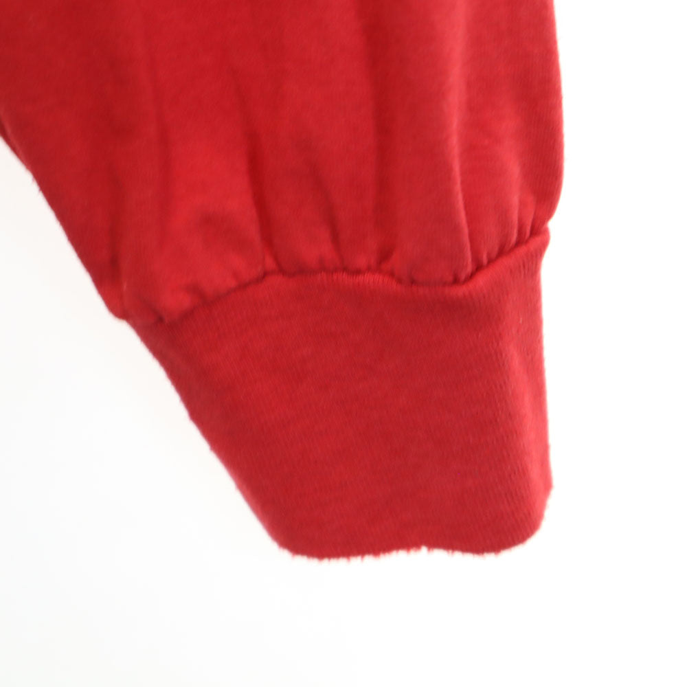 ベスト 90s USA製 オールド 長袖 袖プリント シングルステッチ Tシャツ XL 赤 フルーツオブザルーム ロンT メンズ