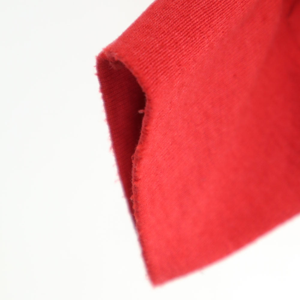 ベスト 90s USA製 オールド 長袖 袖プリント シングルステッチ Tシャツ XL 赤 フルーツオブザルーム ロンT メンズ