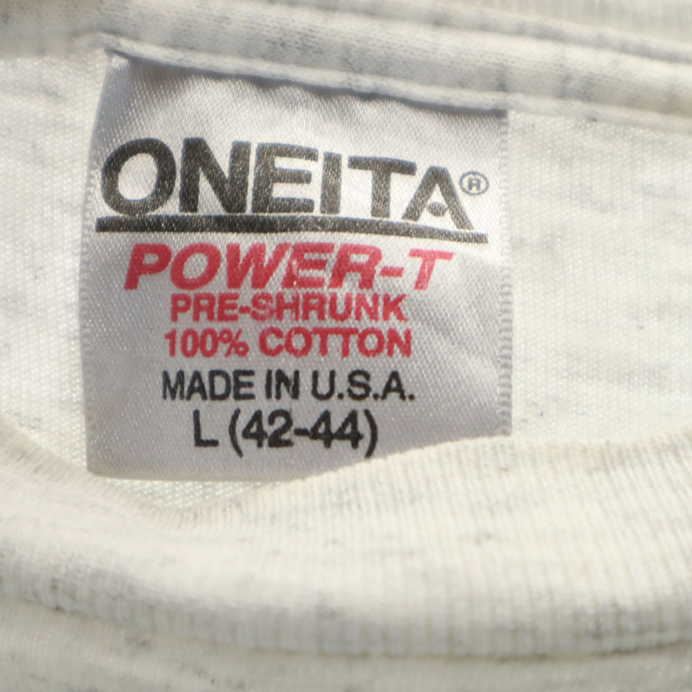 ONEITA オニータ 90s USA製 オールド コピーライト カレッジプリント 長袖 シングルステッチ Tシャツ L ライトグレー ロンT  POWER-T コロラド大学 メンズ