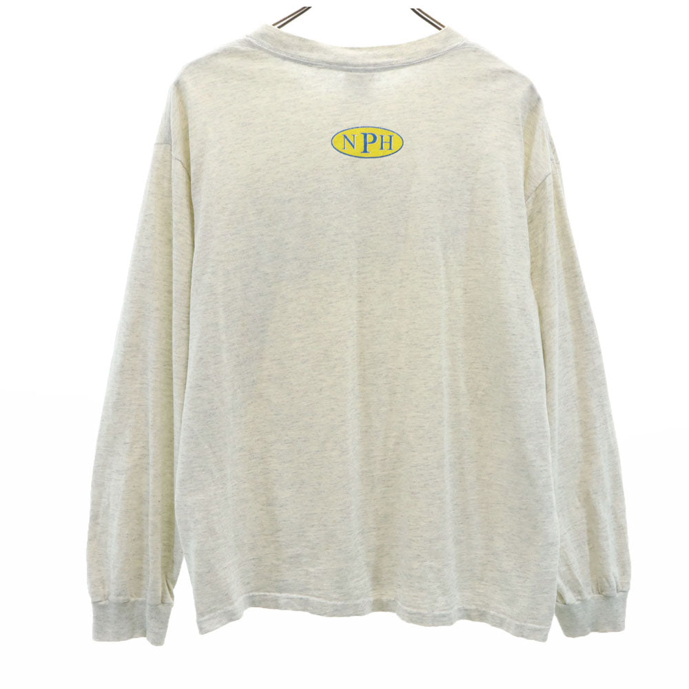 P.S.I. PRINTED SPORTWEAR INC 90s USA製 オールド 長袖 シングルステッチ Tシャツ L ライトグレー ロンT メンズ