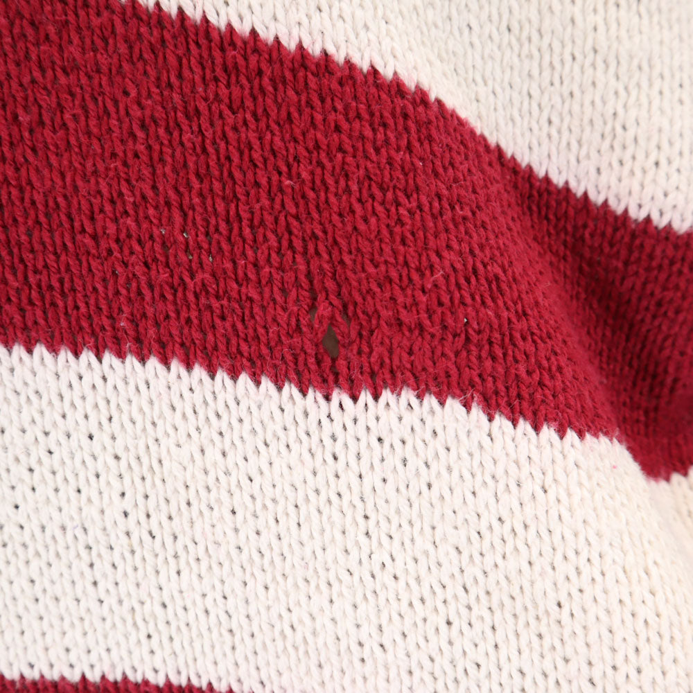 STRUCTURE ストラクチャー 90s USA製 オールド 星条旗柄 長袖 コットンニット セーター M ホワイト 他 メンズ