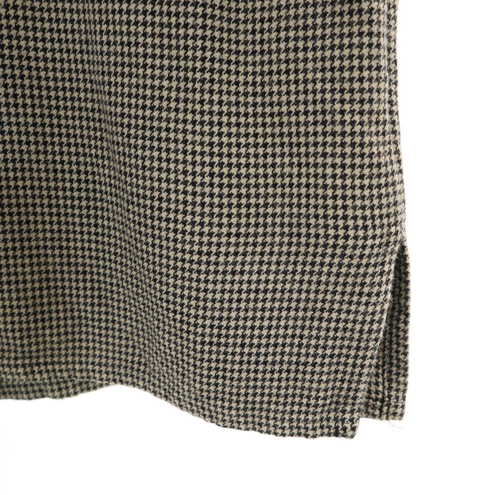 RALPH LAUREN COUNTRY ラルフローレンカントリー 80s 90s ヴィンテージ ポロカン ハウンドトゥース柄 長袖 ボックスシルエット レーヨン シャツ 9 ベージュ 他 千鳥格子 レディース