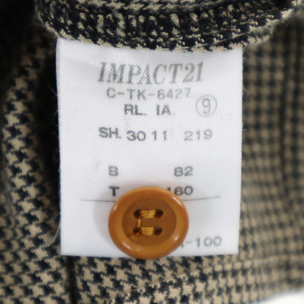 RALPH LAUREN COUNTRY ラルフローレンカントリー 80s 90s ヴィンテージ ポロカン ハウンドトゥース柄 長袖 ボックスシルエット レーヨン シャツ 9 ベージュ 他 千鳥格子 レディース