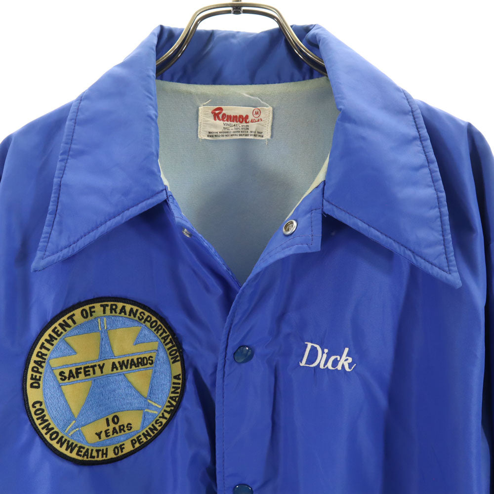 RENNOC レノック 70s ヴィンテージ ナイロン コーチジャケット M ブルー 裏トリコット メンズ
