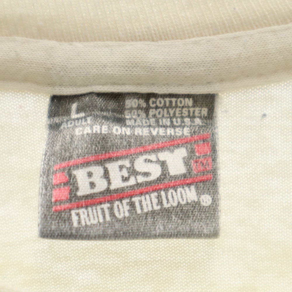FRUIT OF THE LOOM フルーツオブザルーム 90s USA製 オールド マラソン 長袖 シングルステッチ Tシャツ L アイボリー系 BEST ロンT ORANGE BOWL メンズ