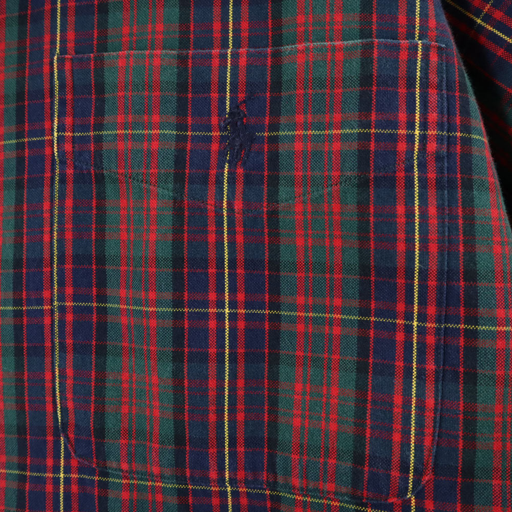 RALPH LAUREN ラルフローレン BIG SHIRT チェック 長袖 ボタンダウンシャツ M グリーン系 メンズ