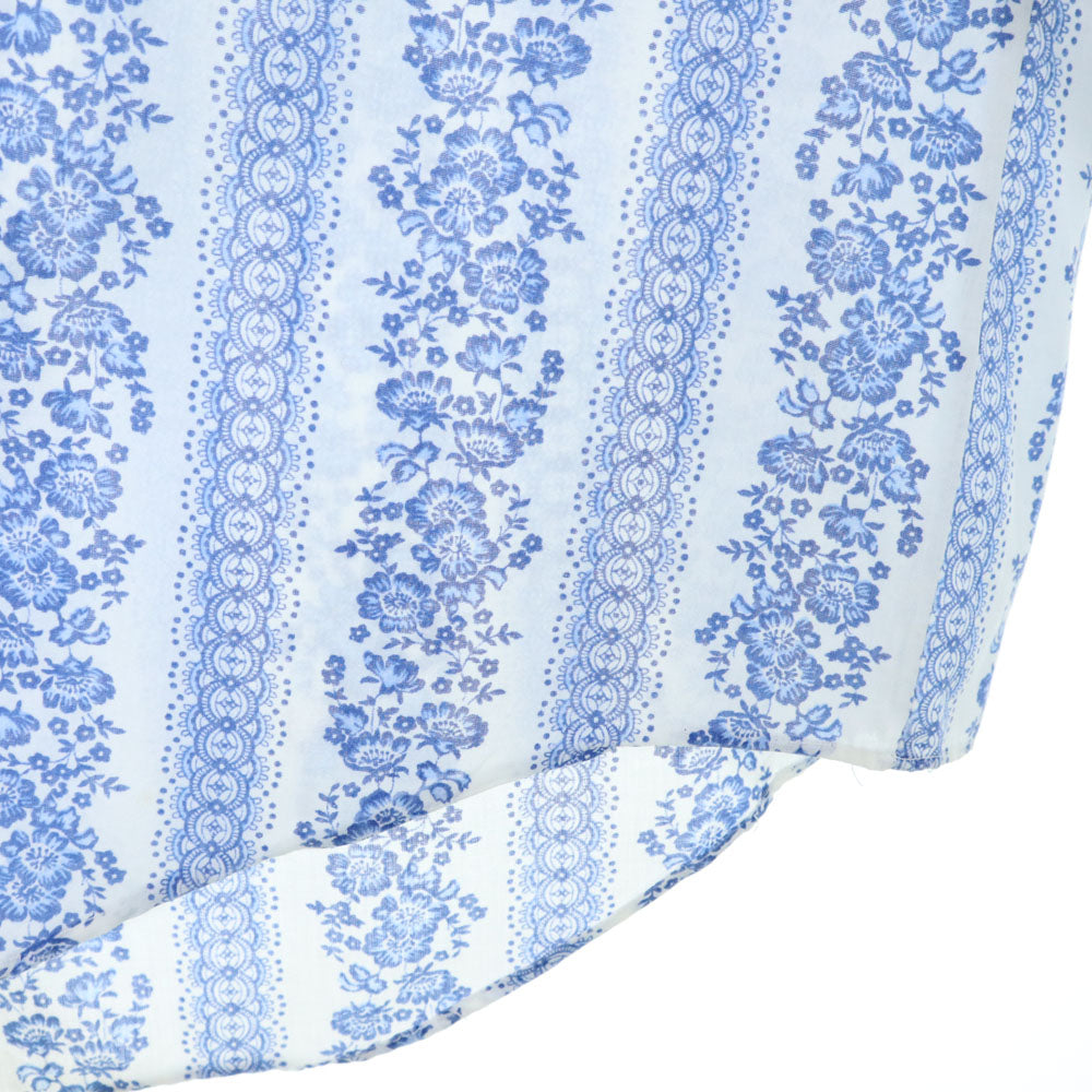 PARIANI 70s ヴィンテージ 総柄 長袖 シャツ L ブルー系 メンズ