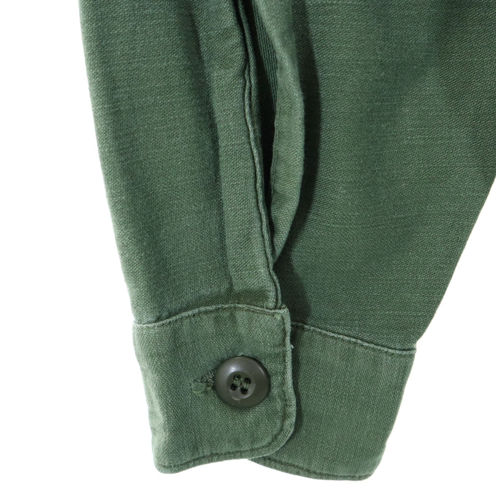 US ARMY アメリカ軍 70s コットンサテン BDU ヴィンテージ DSA 長袖 ミリタリーシャツ 15 1/2×33 カーキ メンズ