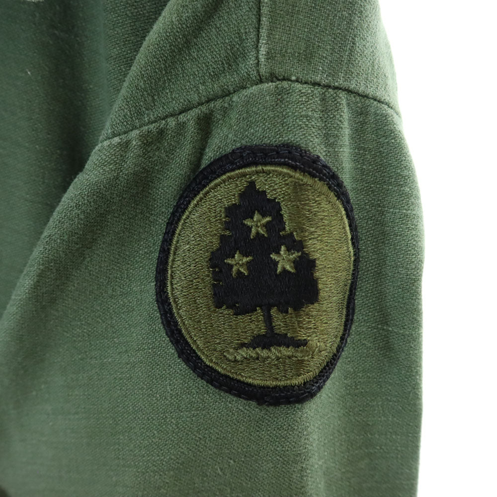 US ARMY アメリカ軍 70s コットンサテン BDU ヴィンテージ DSA 長袖 ミリタリーシャツ 15 1/2×33 カーキ メンズ