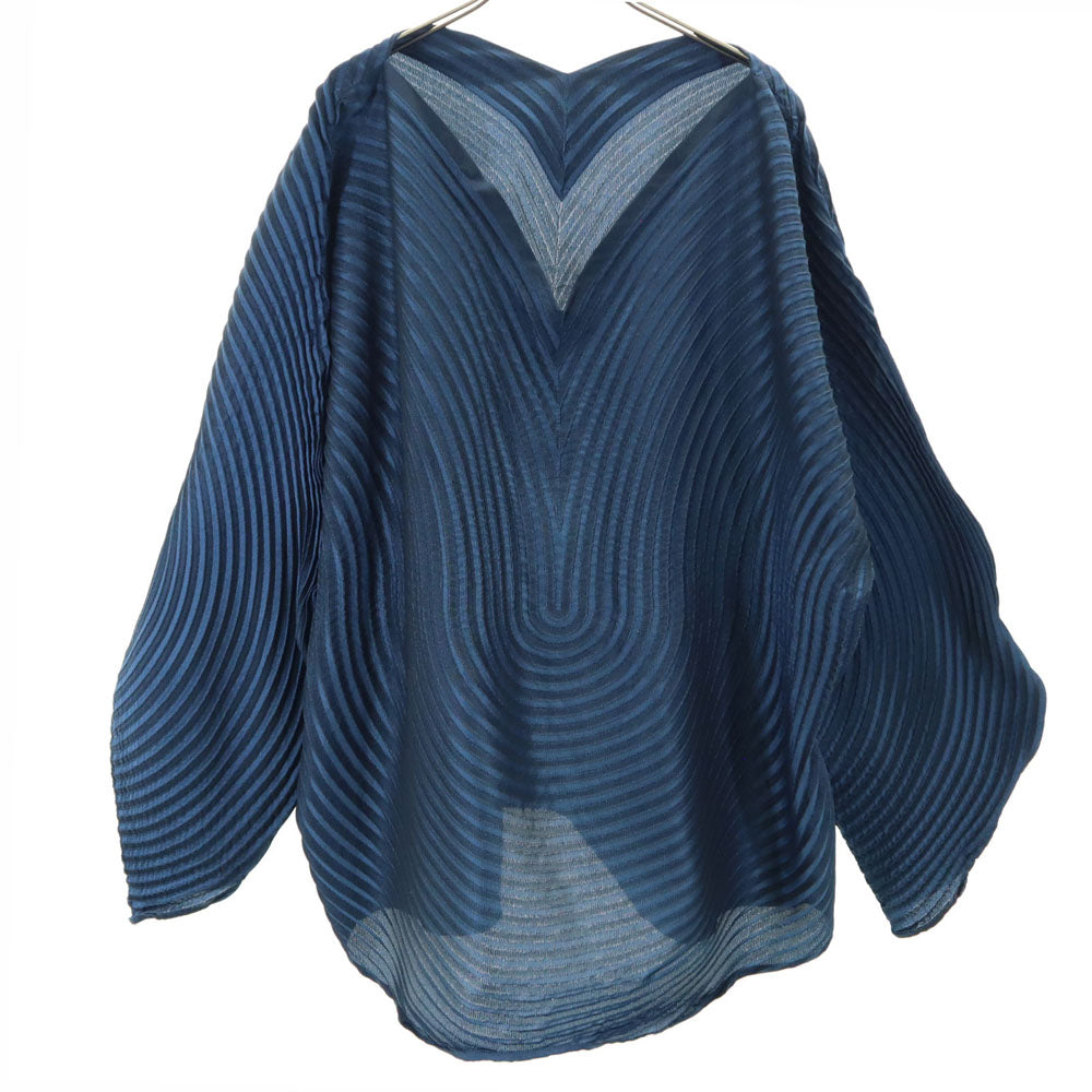 ISSEY MIYAKE イッセイミヤケ 長袖 3Dスチームストレッチ 変形トップス カットソー 2 ネイビー レディース