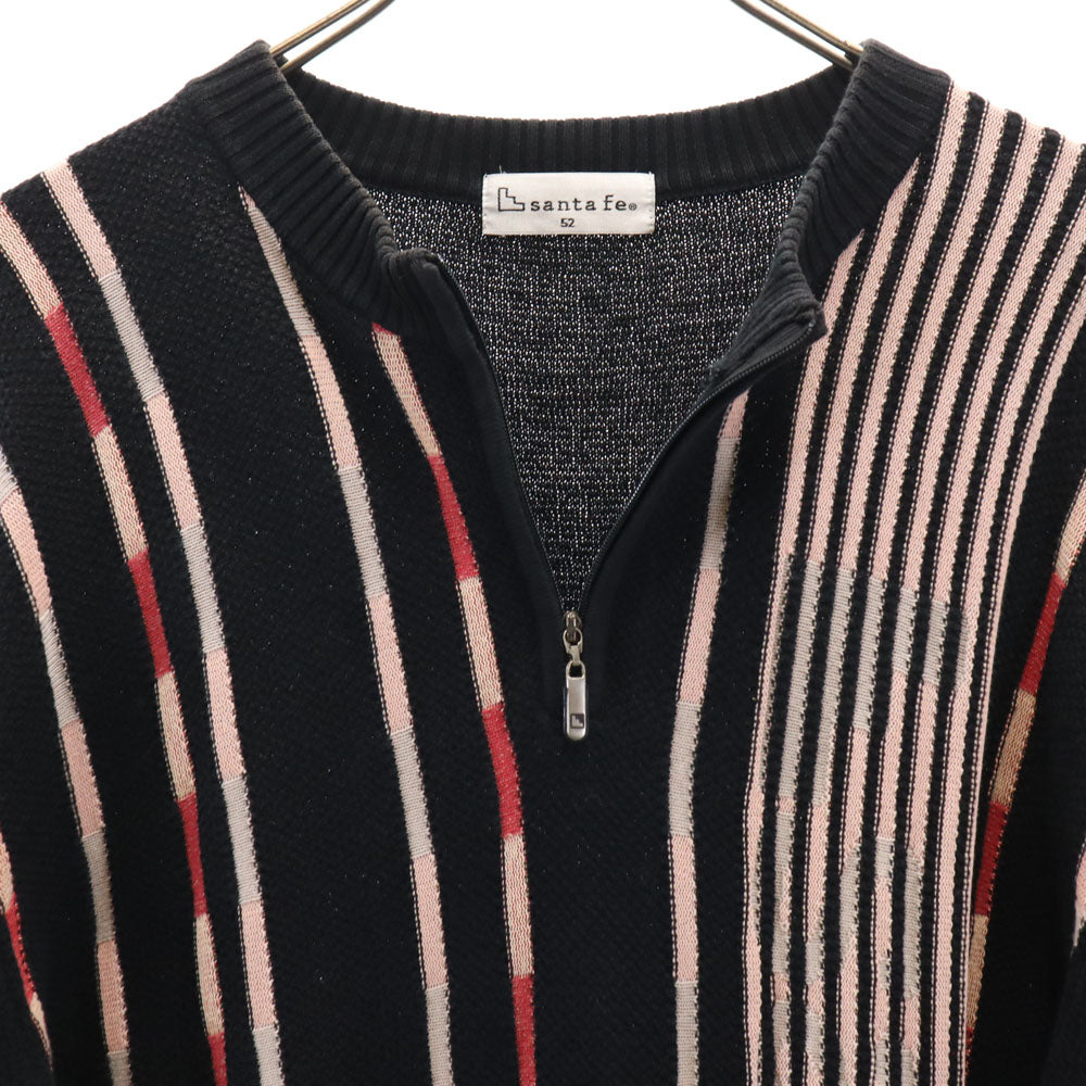 santa fe サンタフェ 日本製 長袖 ハーフジップ ニット 52 ブラック セーター メンズ