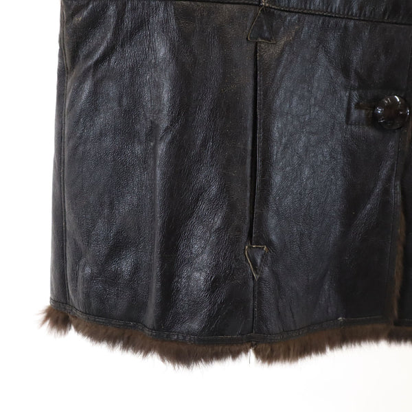 バルマン ラビット レザージャケット 11 ブラウン BALMAIN レディース 