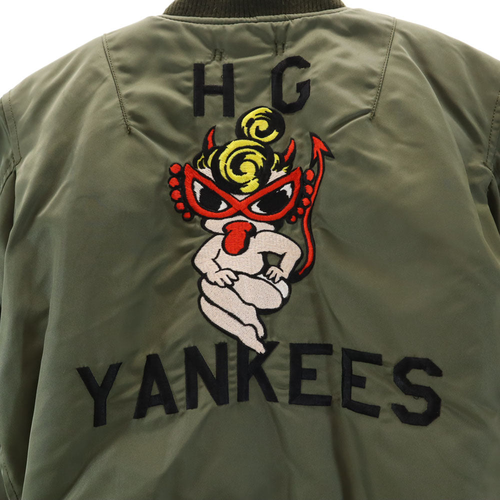 HYSTERIC MINI ヒステリックミニ バック ヒスミニ刺繍 MA-1 フライトジャケット オリーブ系 キッズ