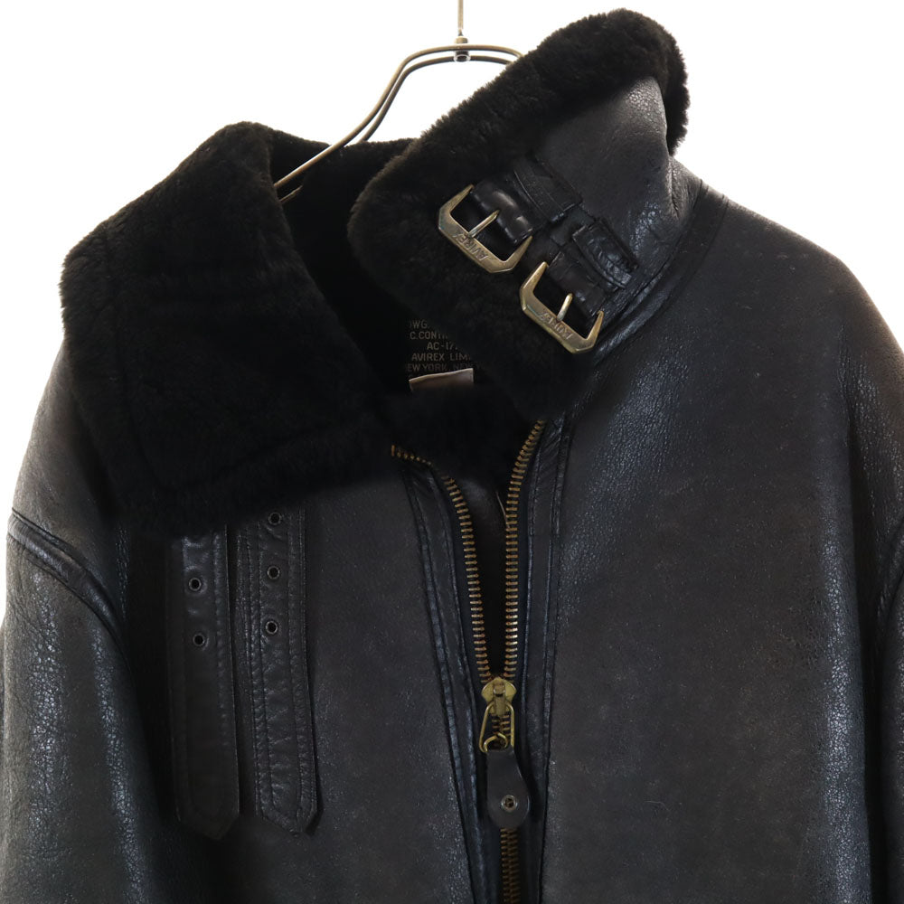AVIREX アヴィレックス USA製 B-3 ムートンジャケット 36 ダーク