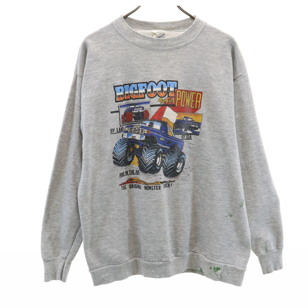 Steinwurtzel 90s USA製 オールド モンスタートラック 長袖 スウェット トレーナー XL グレー 裏起毛 メンズ