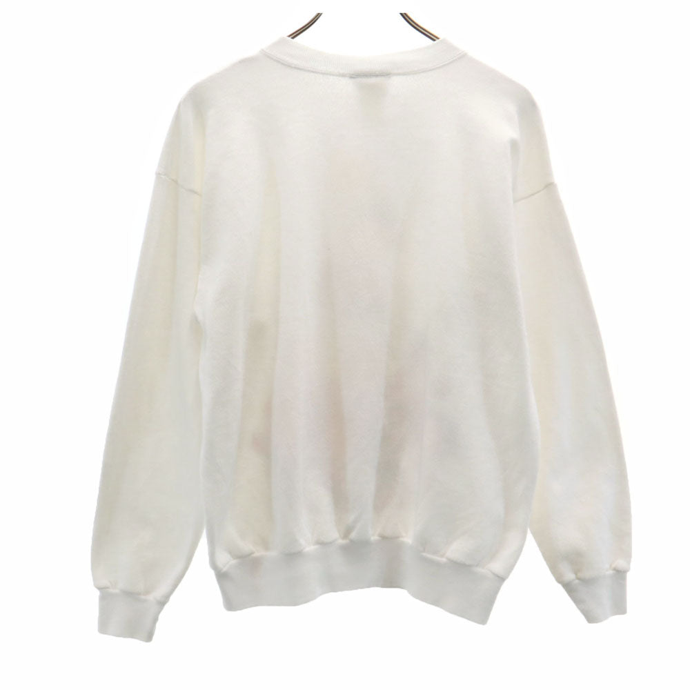 PEANUTS ピーナッツ 90s USA製 オールド スヌーピ柄 長袖 スウェット トレーナー L ホワイト 裏起毛 メンズ