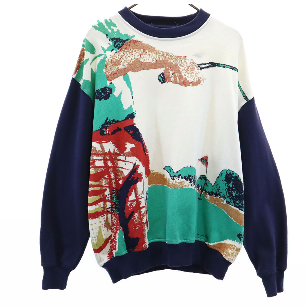 LONDON FOG ロンドンフォグ 90s オールド ゴルフプリント 長袖 スウェット トレーナー M メンズ