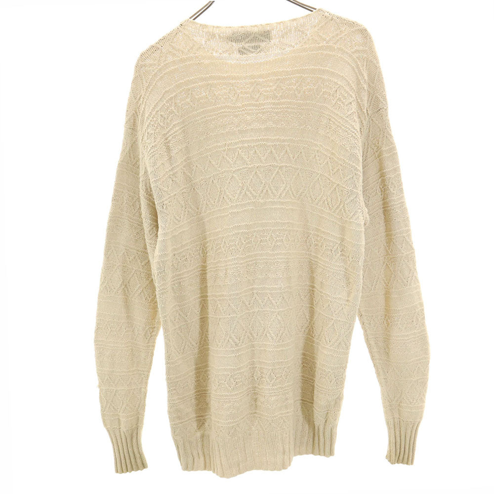 Polo by Ralph Lauren ポロバイラルフローレン 90s シルク オールド 長袖 ハンド ニット L ベージュ メンズ