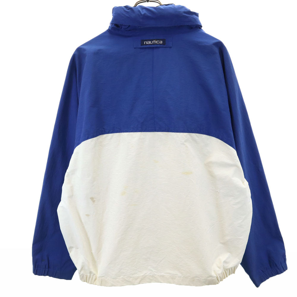 NAUTICA ノーティカ 90s オールド ジャケット L ブルー ツートンカラー フード付き メンズ