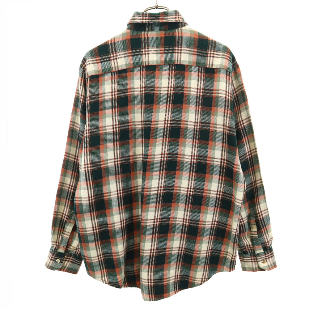 STJOHN'SBAY セントジョーンズベイ 80s 90s オールド チェック柄 長袖 ネルシャツ L モスグリーン 他 衿芯 メンズ