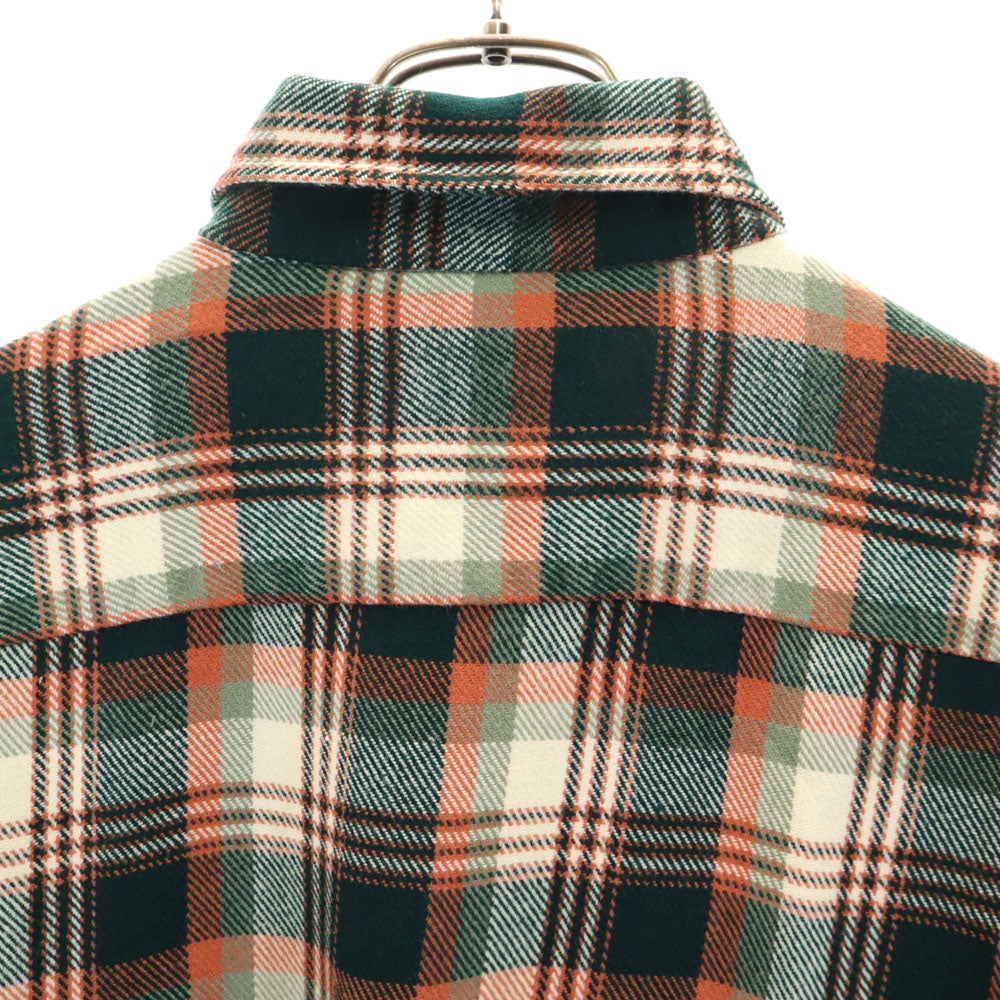 STJOHN'SBAY セントジョーンズベイ 80s 90s オールド チェック柄 長袖 ネルシャツ L モスグリーン 他 衿芯 メンズ
