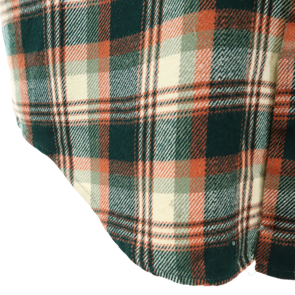 STJOHN'SBAY セントジョーンズベイ 80s 90s オールド チェック柄 長袖 ネルシャツ L モスグリーン 他 衿芯 メンズ