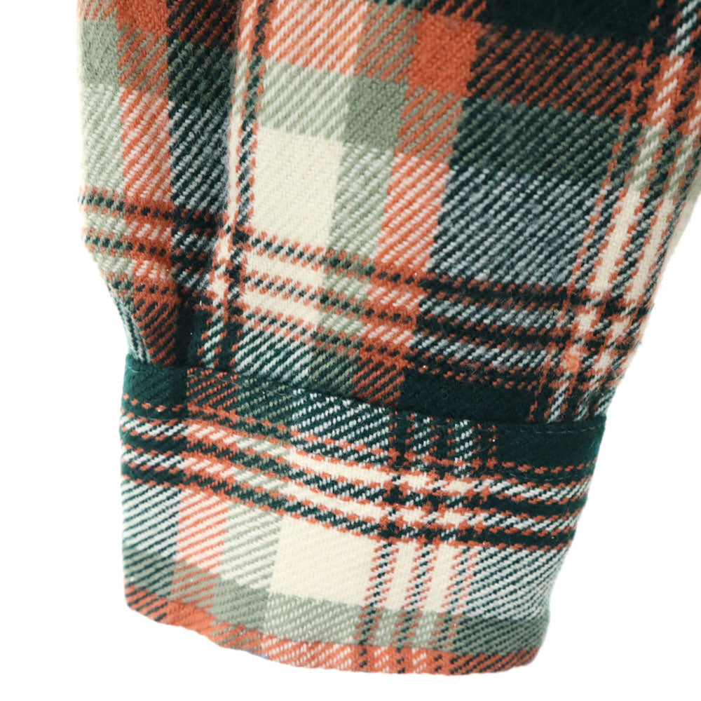 STJOHN'SBAY セントジョーンズベイ 80s 90s オールド チェック柄 長袖 ネルシャツ L モスグリーン 他 衿芯 メンズ