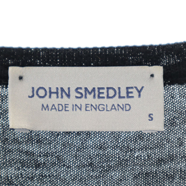 ジョンスメドレー イギリス製 長袖 セーター S ブラック JOHN SMEDLEY ニット メンズ