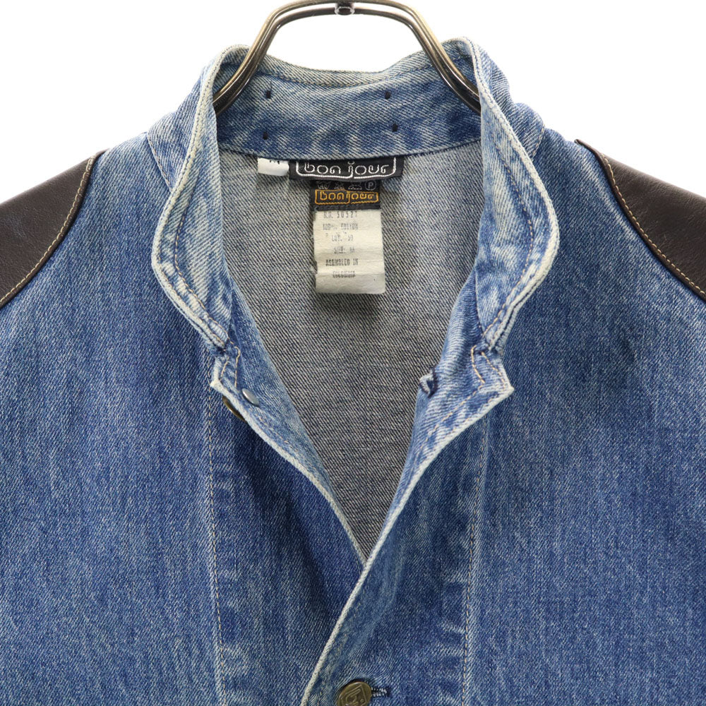ボンジュール 80s スタンドカラー オールド デニムジャケット M ジージャン メンズ