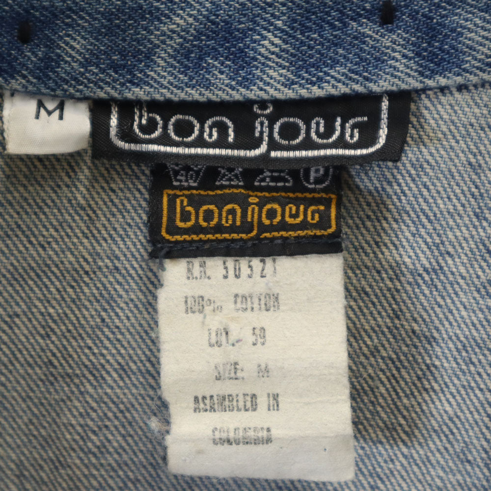 ボンジュール 80s スタンドカラー オールド デニムジャケット M ジージャン メンズ