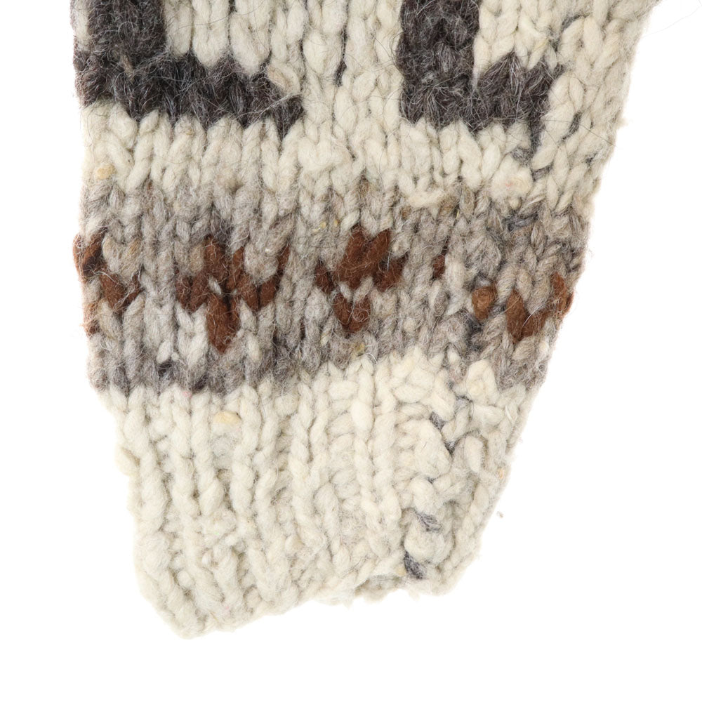 OLD オールド 90s ウール 総柄 ニット パーカー グレー系 プルオーバー セーター メンズ