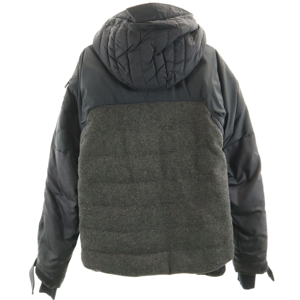 モンクレール ウール ダウンジャケット 0 グレー×ブラック MONCLER メンズ